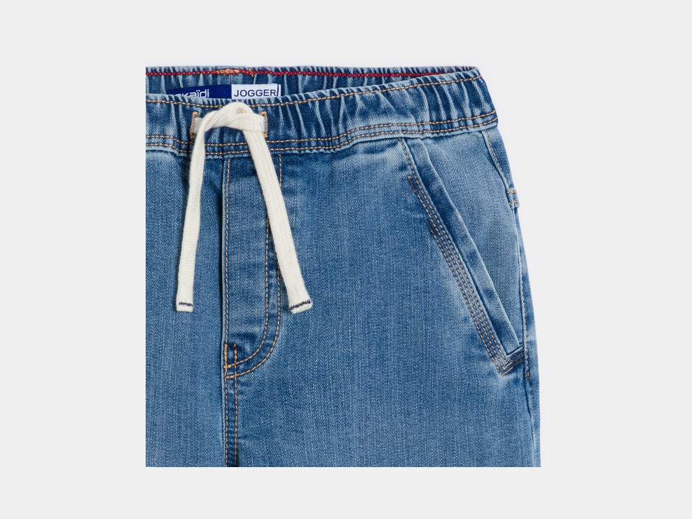 Jeans jogger in denim blu chiaro per bambino 2