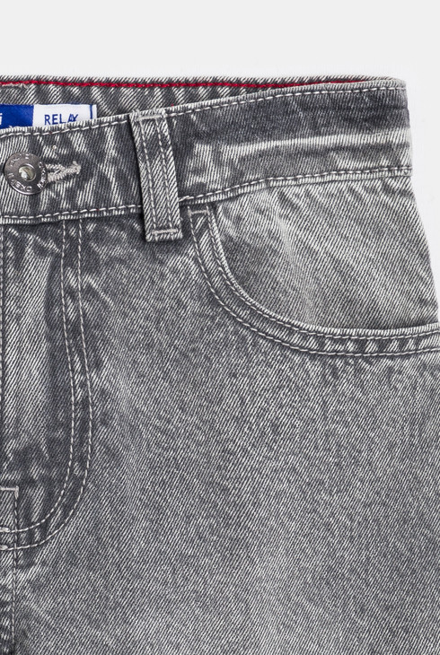 Jean relax en denim gris Garçon