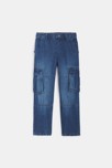 Jean cargo bleu délavé Garçon