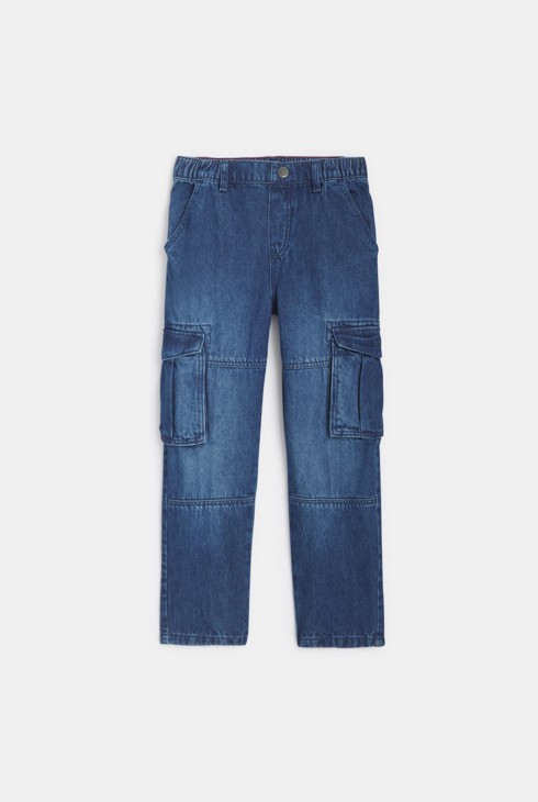 Cargo-Jeans blau verwaschen Jungen 1