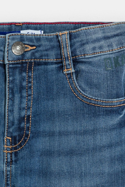 Vaquero slim lavado a la piedra doble azul niño 2