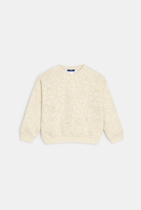 Besticktes Sweatshirt in Beige für Mädchen 1