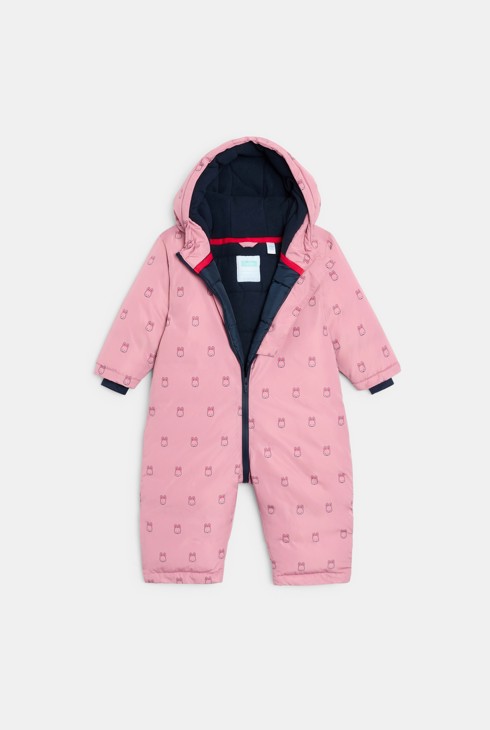 Schneeanzug in Rosa mit Hase für kleine Mädchen 2