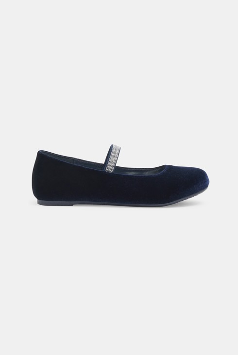 Ballerine velours bleu marine fille 1