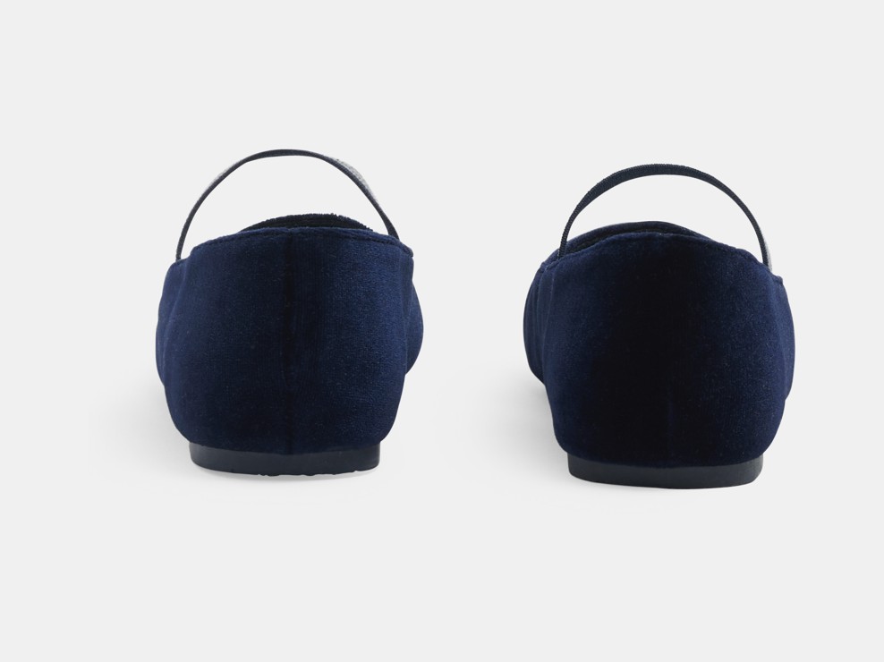 Ballerine in velluto blu navy per bambina 2