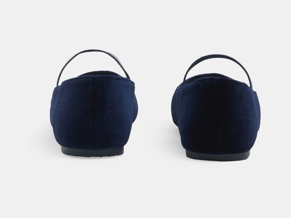 Ballerine velours bleu marine fille 2