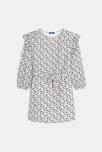 Robe ceinturée imprimée gris Fille