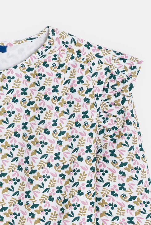 Robe ceinturée imprimée gris Fille