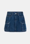 Jupe cargo jeans fille bleu