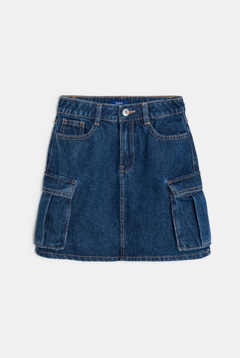 Falda vaquera cargo azul niña 1