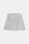 Blouse volantée imprimée gris Fille