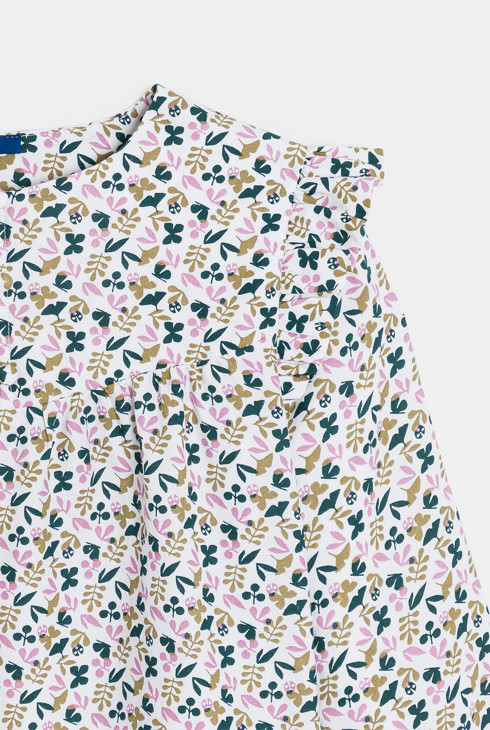 Blouse volantée imprimée gris Fille