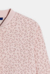 Blouson teddy maille imprimée rose fille
