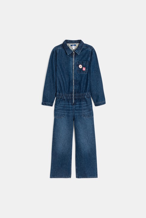 Mono pantalón vaquero azul niña 1