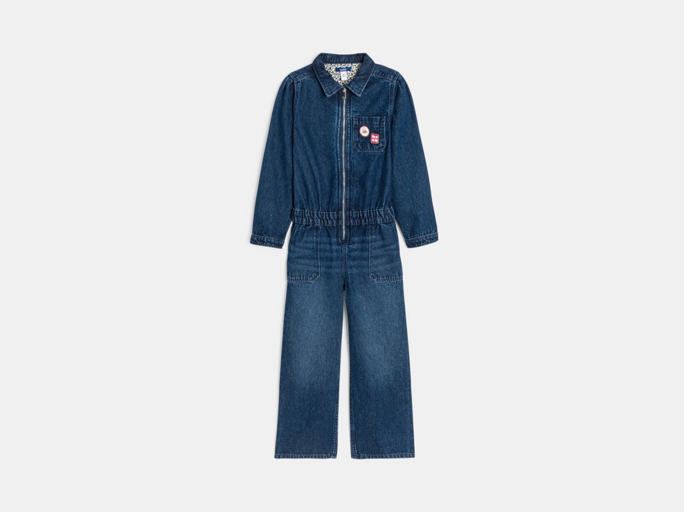 Jumpsuit Jeans blau Mädchen 1