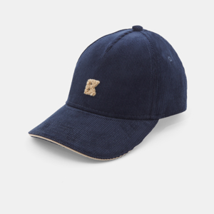 Casquette en velours côtelé bleu marine Garçon