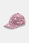 Casquette en toile motif léopard rose Fille