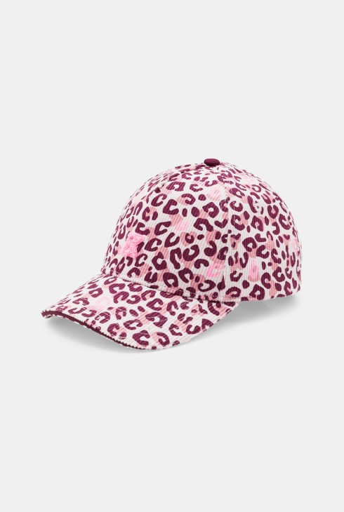 Casquette en toile motif léopard rose Fille 1