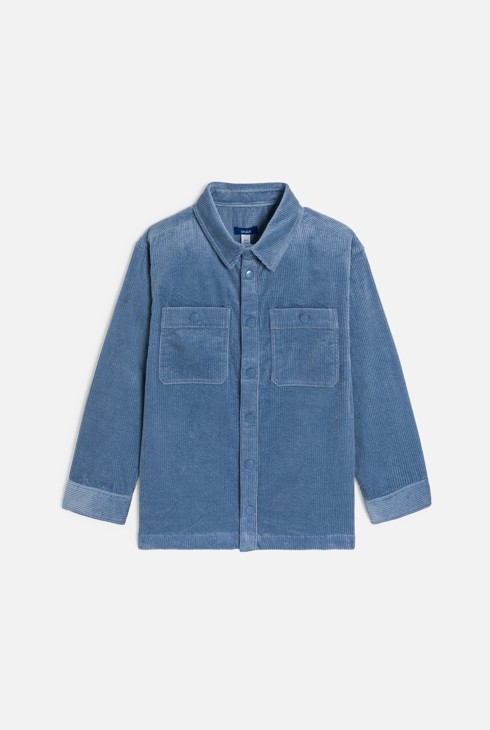 Hemdjacke aus Cordstoff einfarbig blau Jungen 1