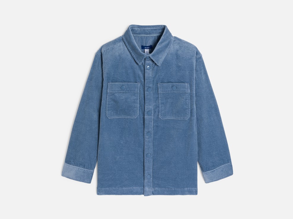 Hemdjacke aus Cordstoff einfarbig blau Jungen 1
