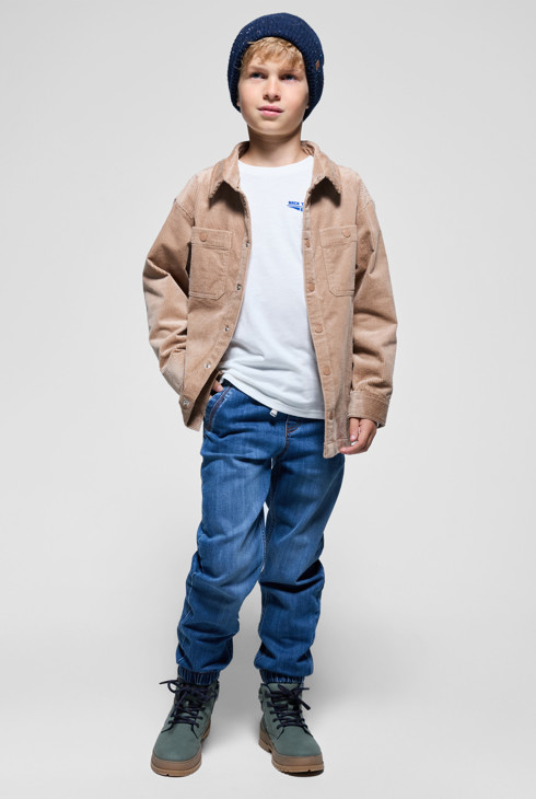 Sobrecamisa de pana lisa marrón niño 1