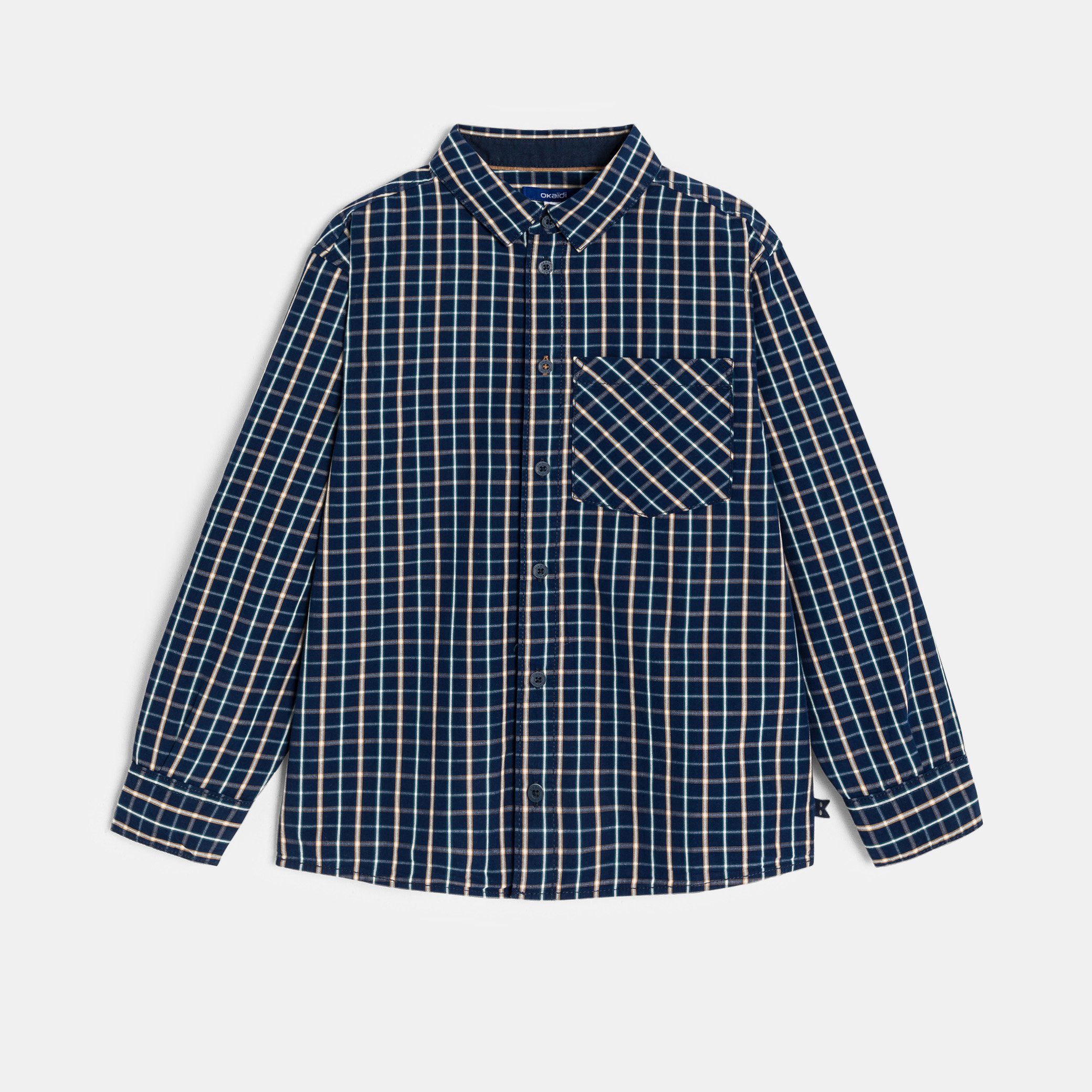 Chemise à Rayures Bleues Pour Enfant Okaïdi - Taille 13-14 Ans, En Parfait état