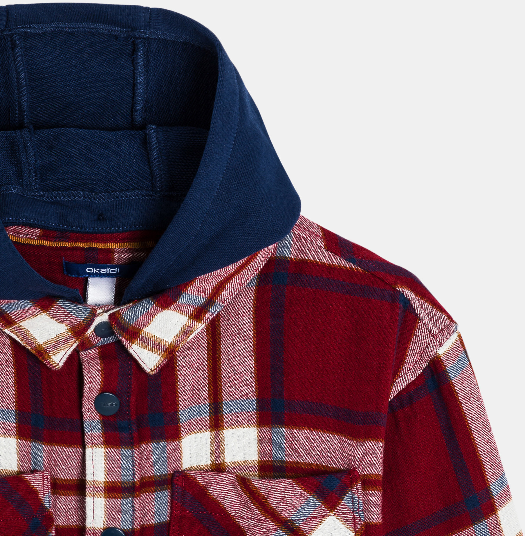 Surchemise à carreaux avec capuche rouge Garçon