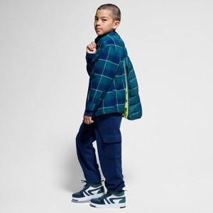 Hemdjacke mit Karos Innenfutter Sherpa blau Jungen