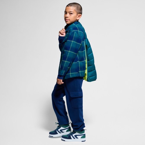 Surchemise À Carreaux Avec Capuche Vert Garçon - Carreaux Vert - 14A - OKAIDI