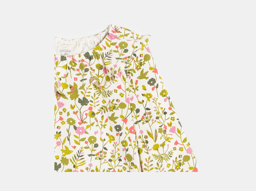 Bluse bedruckt weiß Kleinkind Mädchen 2