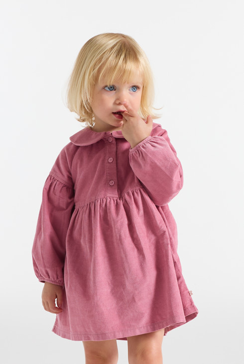 Vestido de pana rosa bebé niña 2