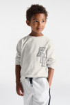 T-shirt manches longues à message gris Garçon 4