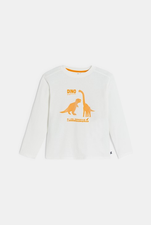 T-shirt dinosaure garçon blanc
