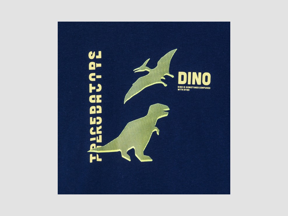 Marineblaues Langarm-T-Shirt Dinosaurier Jungen 2