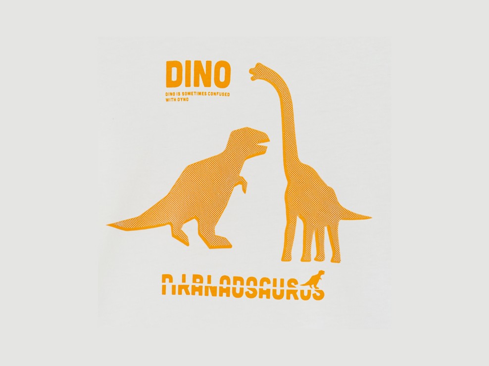 Weißes Langarm-T-Shirt Dinosaurier Jungen 2