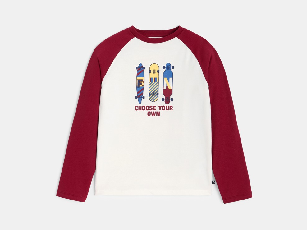 T-shirt manches longues motif skate-board Garçon 1