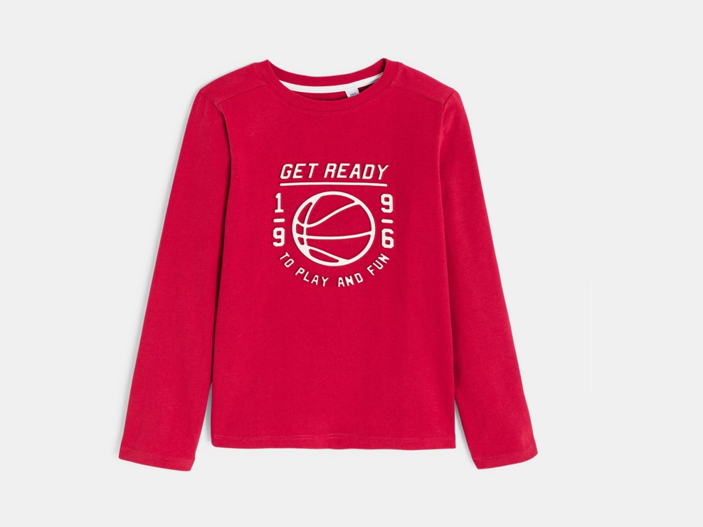 Langärmeliges T-Shirt mit Schriftzug für Jungen 1