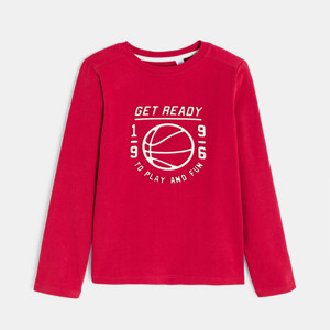 Langärmeliges T-Shirt mit Schriftzug für Jungen