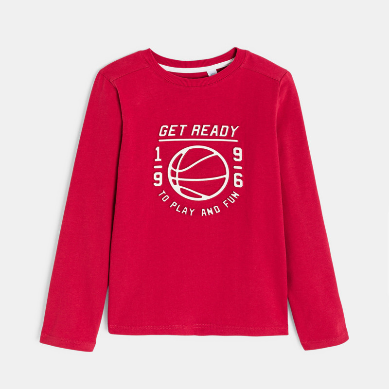 Langärmeliges T-Shirt mit Schriftzug für Jungen