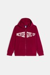 Sweat-shirt à capuche à message rouge Garçon
