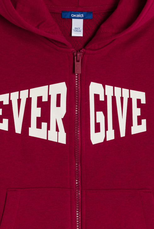Sweat-shirt à capuche à message rouge Garçon
