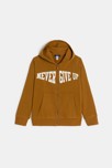 Sweat-shirt à capuche à message marron Garçon