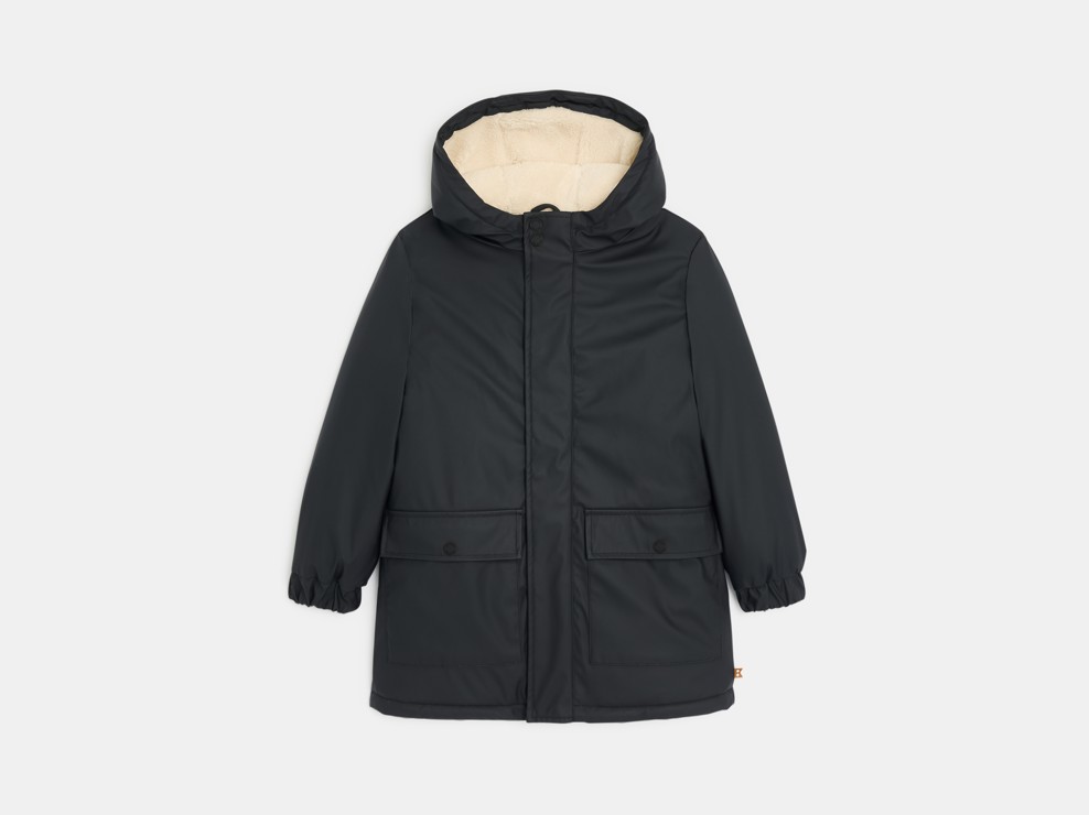 Parka mit Kapuze Fellbesatz  Grau Jungen 2