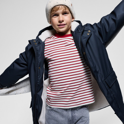 Parka À Capuche Doublée Moumoute Sherpa Gris Garçon - Gris Tres Fonce - 10A - OKAIDI