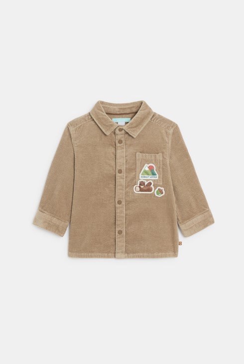 Sobrecamisa pana beige bebé niño 1