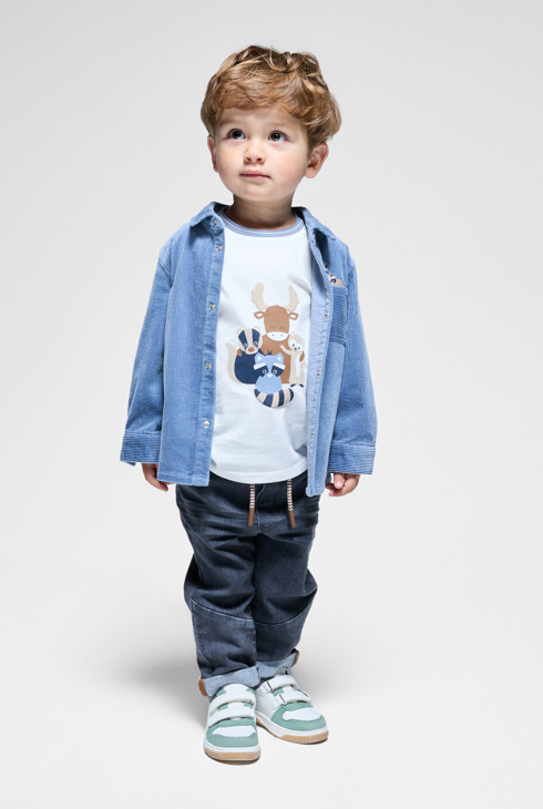 Sobrecamisa pana azul bebé niño 1