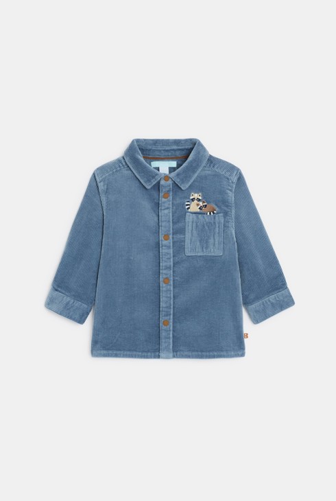 Niebieska bluza koszulaowa z drobnego sztruksu niemowlę chłopiec 2