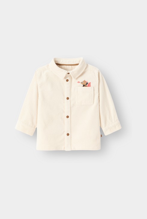 Surchemise velours beige bébé garçon 2