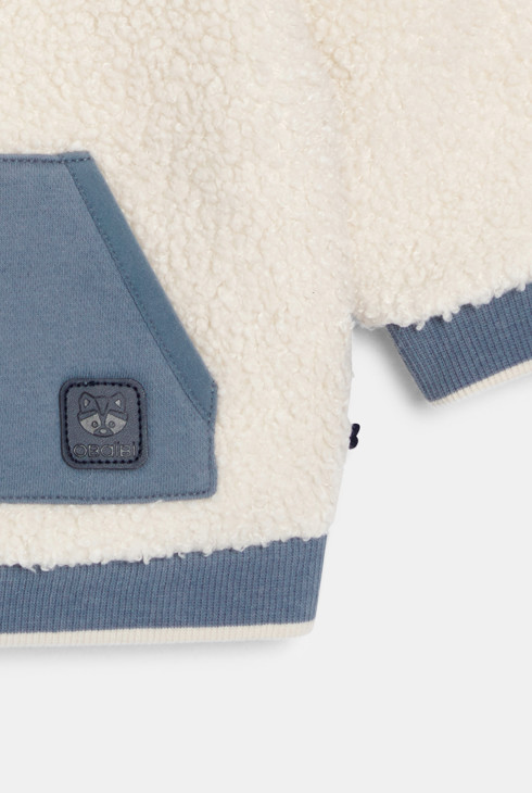 Sweat camionneur sherpa blanc bébé garçon
