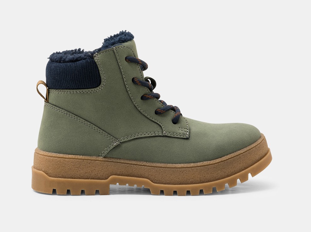 Hohe gefütterte Bergschuhe grün Jungen 1